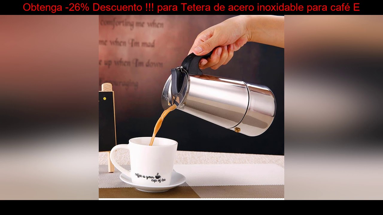 Descuento -26% – Tetera de acero inoxidable para café Espresso Extractor de Café Moka 4/6/100/200 m