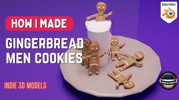 Gingerbread Men Cookies in Blender - 3D Modeling Timelapse | Ep. 8