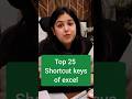 ✅Top 25 Shortcut keys of Excel #excel #exceltutorial #excelshortcuts #exceltricks #excel2025 #excel