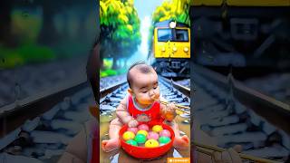 ❤️ Evolution of Baby: Train Attack on Baby for Food Eating #cat #cute #love #shorts