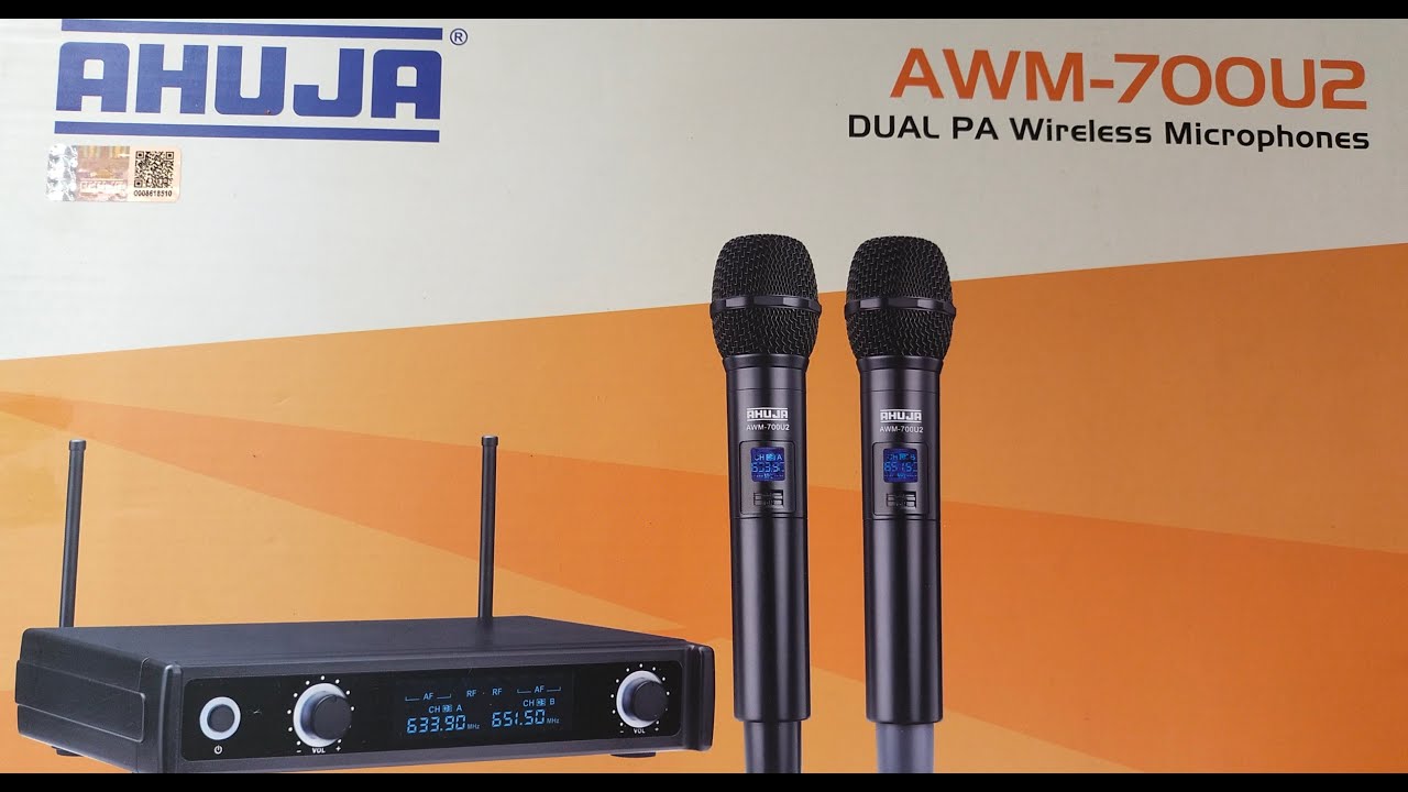 AHUJA AWM 700 U2 Dual UHF Wireless Microphone Full Unboxing, Review and Testing