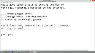 How To Find Sqli Vulnerable Websites