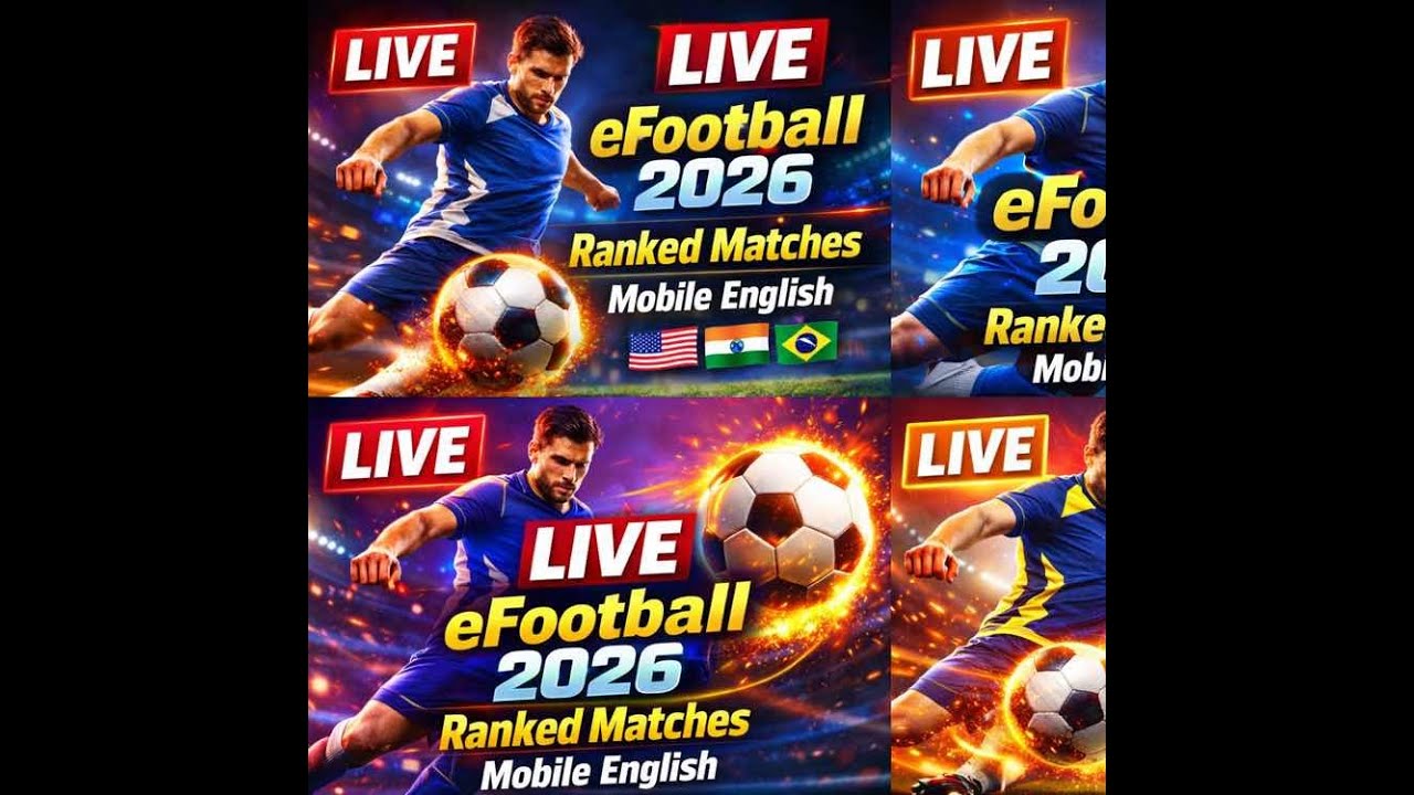 LIVE eFootball 2026 – Mobile Ranked Matches – English Commentary 🇺🇸🇮🇳🇧🇷