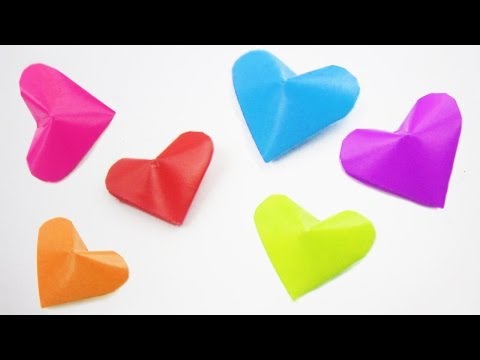 How to make origami 3D "lucky hearts" + ideas on how to use them. - EP - simplekidscrafts