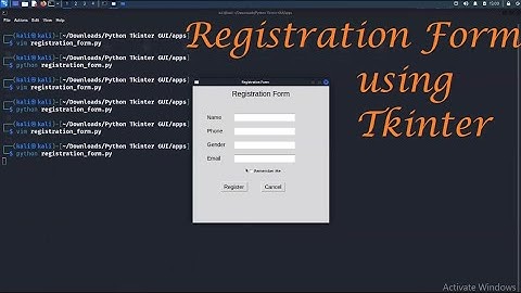 Registration Form | Python Tkinter Mini Projects - Leisure Codes