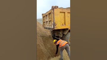 Sand unloading at Stack Yard #fine #aggregate #truck