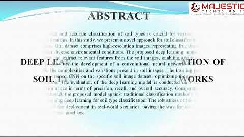 Deep Learning  - Based Classification of Soil Type Using Neural Network | Majestic Technologies