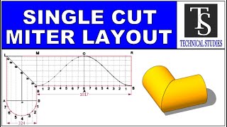 Pipe. Single cut miter bend layout piping. tutorial for beginners.