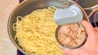 Если у вас есть спагетти и рыбные консервы. Приготовьте этот вкусный рецепт пасты Просто и быстро