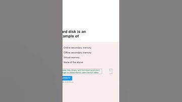 Hard disk is an example of | Computer Memory in English by MCQDump