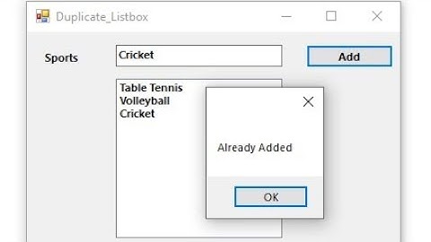 How to prevent duplicate items add into Listbox- VB.net