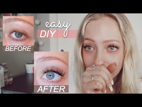 DIY PERMANENT LASH EXTENSIONS AT HOME *EASY* how to do individual eyelash extensions on yourself