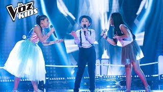 Maleja, Steven Lucas y Susana cantan Mientes – Batallas | La Voz Kids Colombia 2018