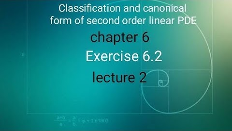P.D.E Ex 6.2  ( lecture 2 ) Ba/ Bsc 3rd sem