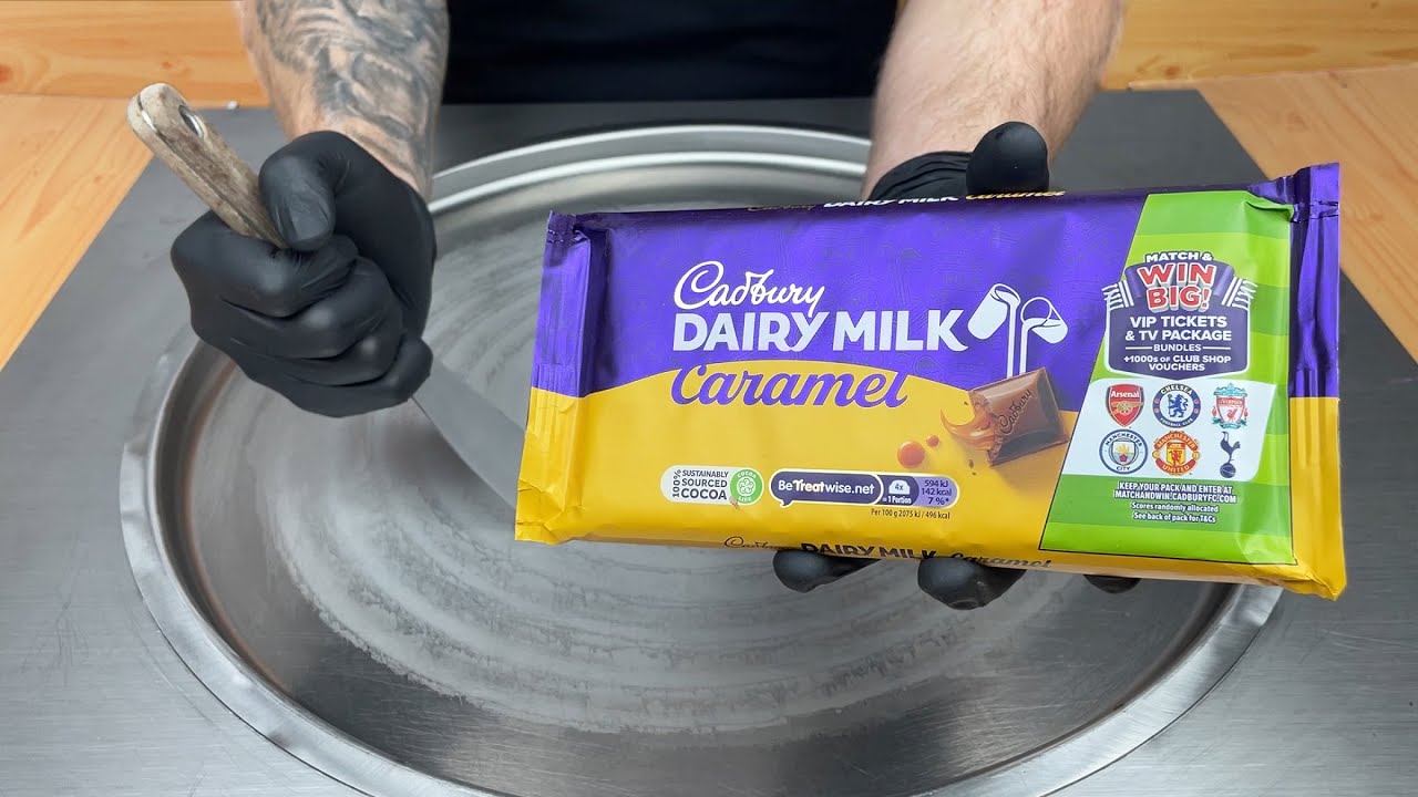 Dairy Milk Chocolate Caramel Ice Cream Rolls Homemade Ice Cream Rolls