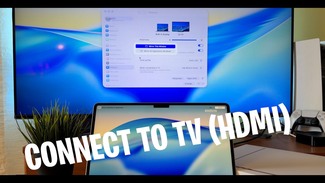 How to Connect MacBook Air M5 to a TV with an HDMI Cable - YouTube