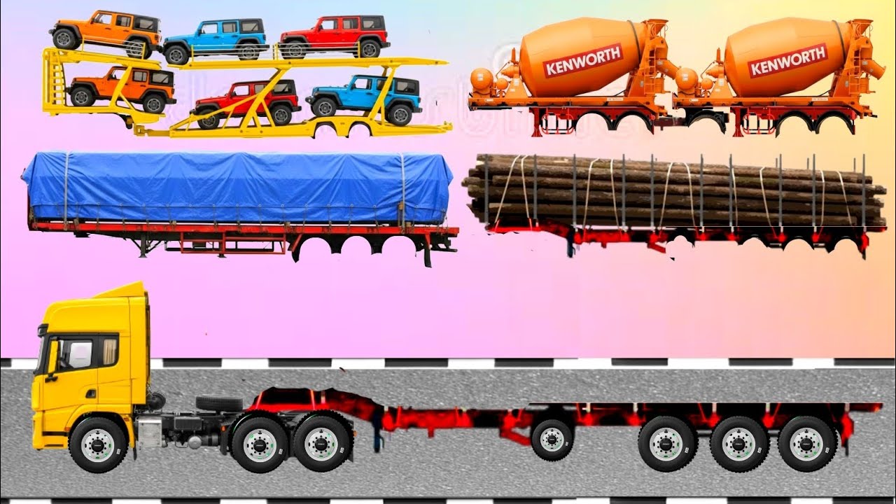 Угадайте правильное изображение длиннобазного грузовика! Пескоструйщик, бетономешалка, автовоз, авто