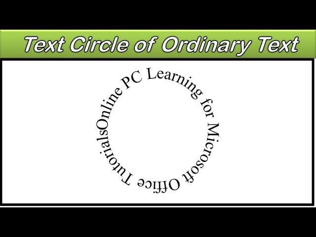 how to type text in a circle shape