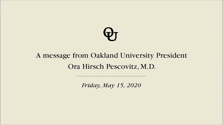 05-15-2020 OU Update - President Ora Hirsch Pescov...