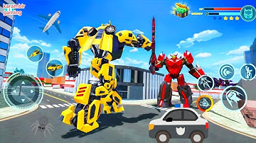Flying Robot Game 2026 | Car Jet Robot Transformation Fighting Bumblebee Robo - Android Gameplay