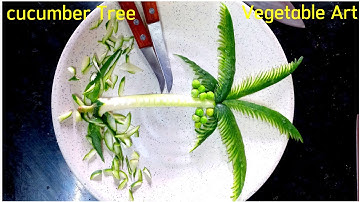 cucumber tree how to make cucumber tree coconut tree art vegetable carving easy idea