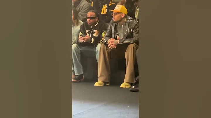 Chris Brown & Quavo at the 2024 Rhude Fashion Show in Paris #shorts #chrisbrown #quavo #fashion