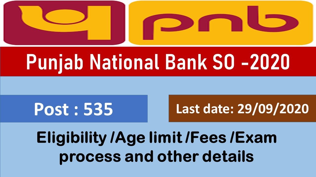 PNB SO Recruitment 2020\\ 535 Vacancies\\ Punjab National Bank Jobs 2020\\All Bank Jobs\\All Details