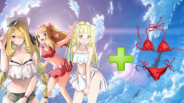 Pokegirls in swimsuit Mode 💘😘|| Pokemon Anime 💘 #pokemon #cartoon