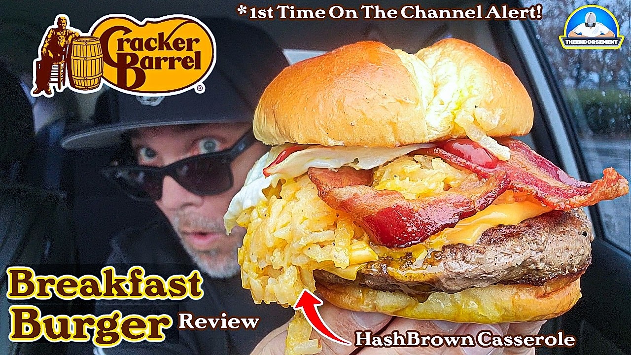 Обзор бургера для завтрака от Cracker Barrel®! 🌞🍳🍔 | Впервые на канале! | theendorsement
