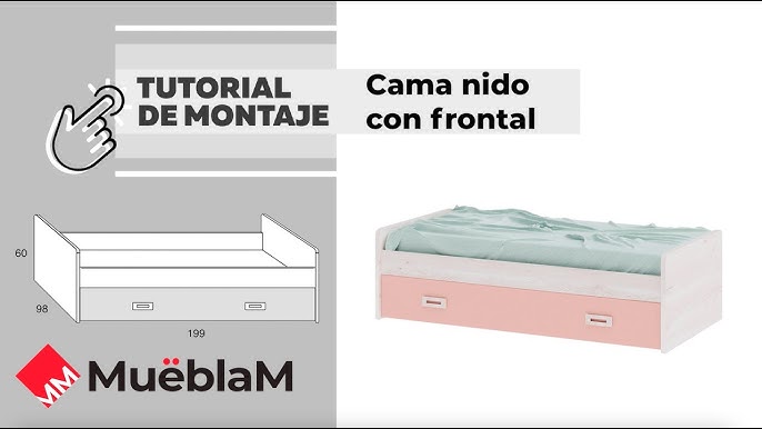 Cama Nido móvil con friso y cajones. – muba desing