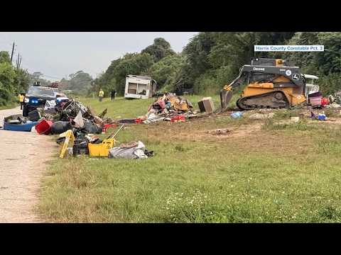 Crews clear illegal dumping site used by squatters in Channelview