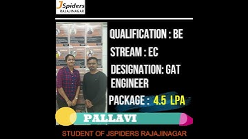 JSPIDERS RAJAJINAGAR STUDENT | PALLAVI | FEEDBACK |GAT😍