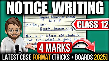 Notice writing | Notice writing class 12 | Notice format class 12 | BOARDS 2025