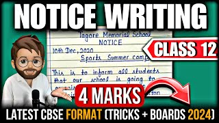 Notice writing | Notice writing class 12 | Notice format class 12 | BOARDS 2024
