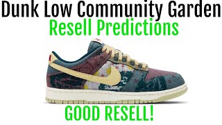 community garden dunk low resell price