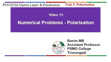 Numerical problems Polarisation