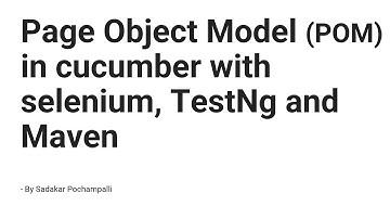 047 | Automation | Page Object Model (POM) in cucumber with Selenium, TestNg, Maven