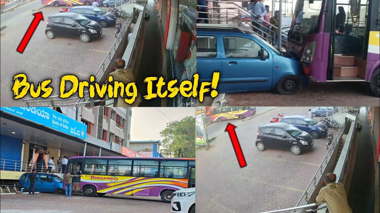 Kundapur shocking video | Bus Khud Ba Khud Chal Padi Bagair Driver Ke ...