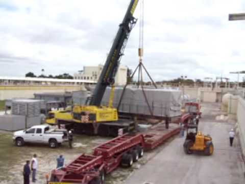 Harrison Crane Setting 120K pound generator at Ale...