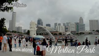 walk along Merlion park