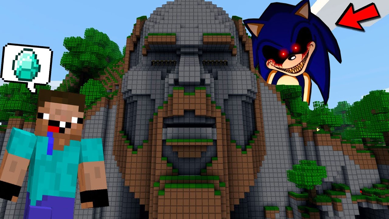 SONIC.EXE DESTROYS THE TEMPLE OF NOTCH IN MINECRAFT - YouTube