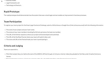 Smart Legal Contracts Challenge -  2018 Computational Law and Blockchain Festival