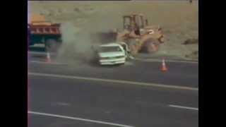 FRONT LOADER VS CAR CRASH TEST FAIL caterpillar brutal accident operator bad day