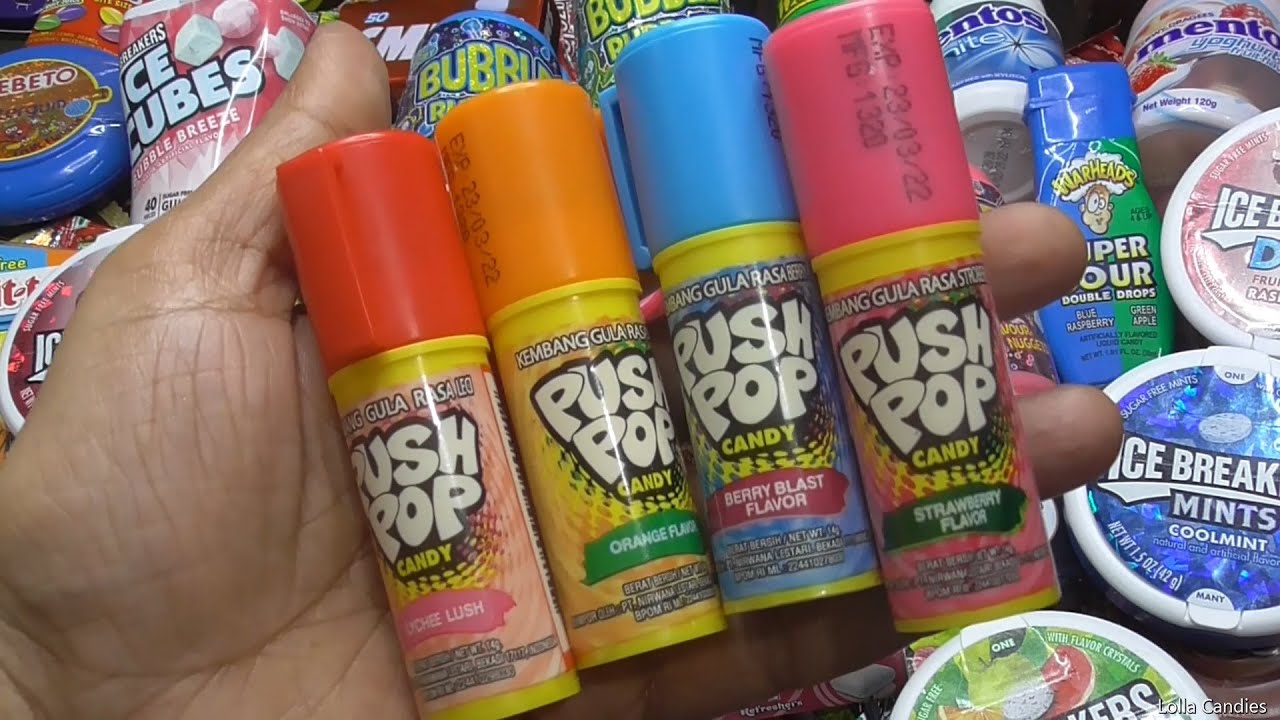 Push Pop Candies in Lychee, Strawberry, Orange & Berry Blast Flavors