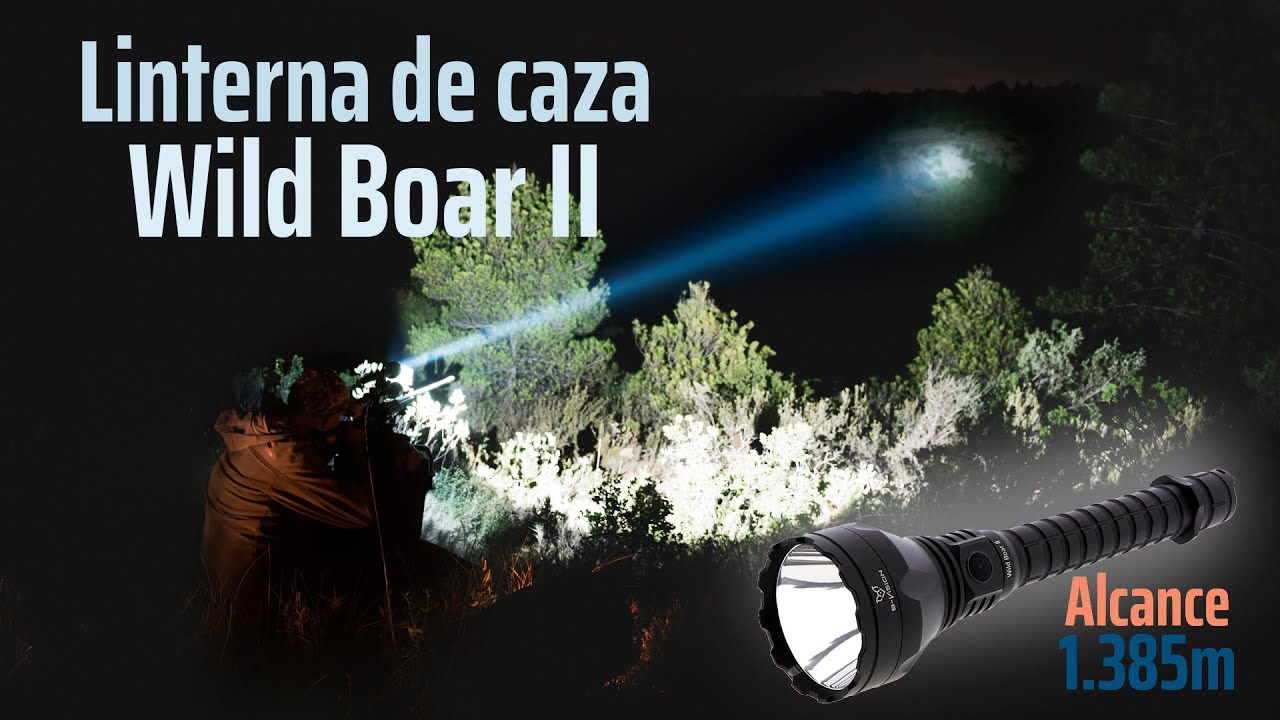 Linterna de caza Wild Boar II🐗: 1.385 metros de alcance en tu mano