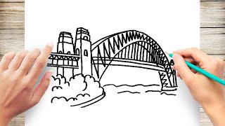 How to Draw Sydney Harbor Bridge Step by Step