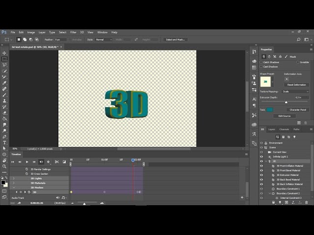 Make a 3D CHROME TEXT Effect and Turn It Into a Rotating ANIMATED GIF -  Photoshop Tutorial 