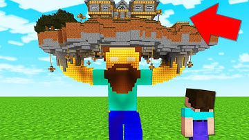 NOOB FOUND SECRET HOUSE on LUCKY BLOCK HEROBRINE MUTANT in MINECRAFT!