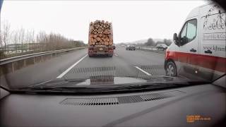 Dashcam footage captures instant karma for impatient driver speeding down hard shoulder