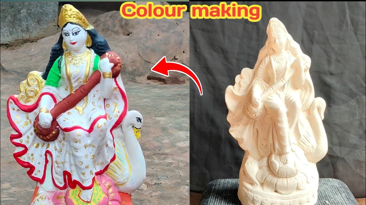 How to make a "Saraswati Murti " on a Colouring 😱🔥 